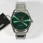 Citizen Eco-Drive Men's Green Dial Stainless Steel Watch BM7410-51X - Chronobuy