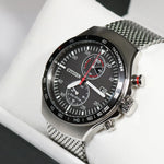 Citizen Eco Drive Black Dial Mesh Strap Chronograph Men's Watch CA7010-86E