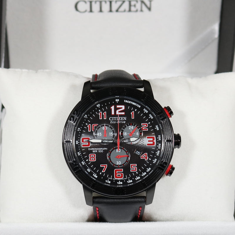 Citizen Eco-Drive Black Dial Stainless Steel Chronograph Men's Watch AT2225-03E