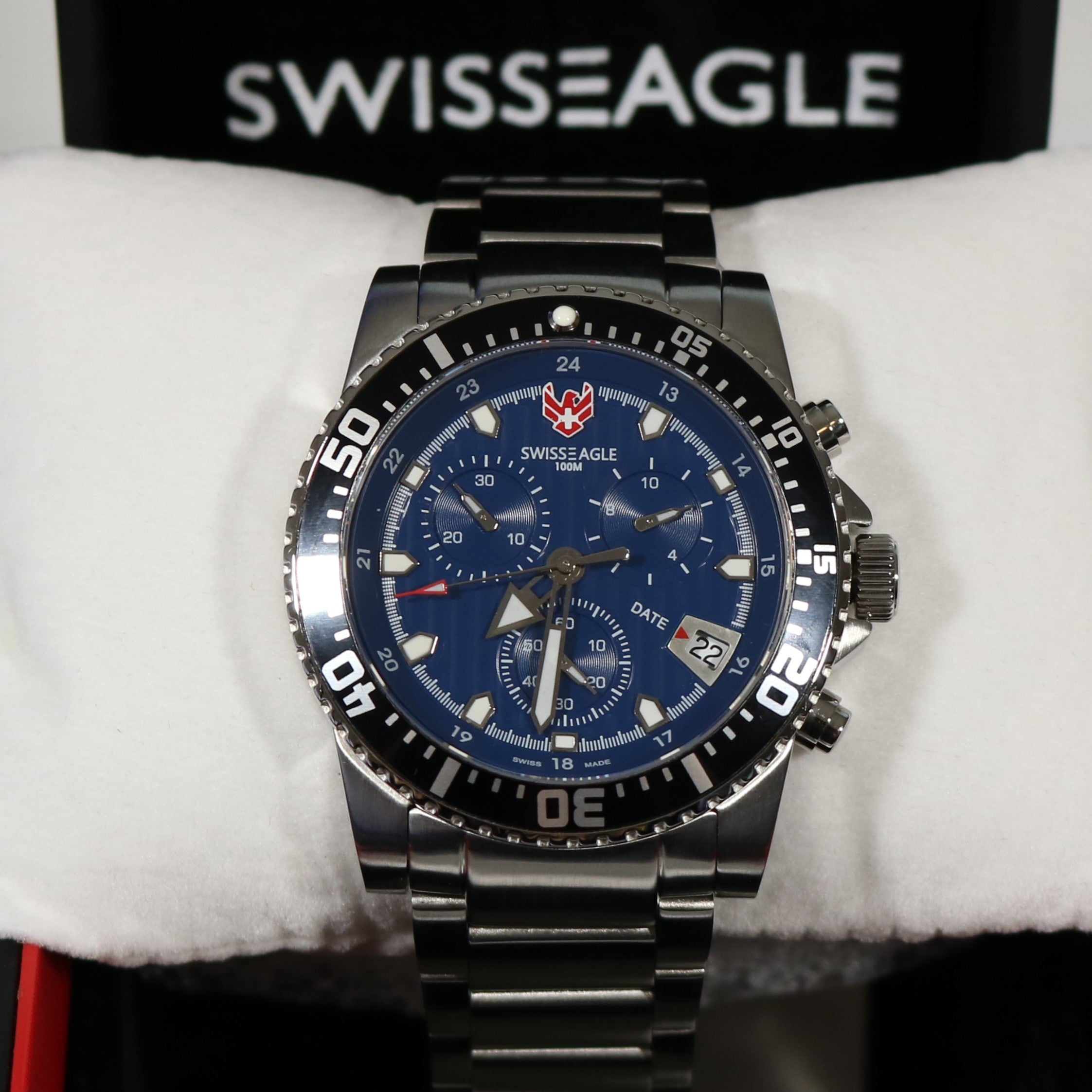 Swiss Eagle Sea Ranger Blue Dial Chronograph Watch SE-9005-33