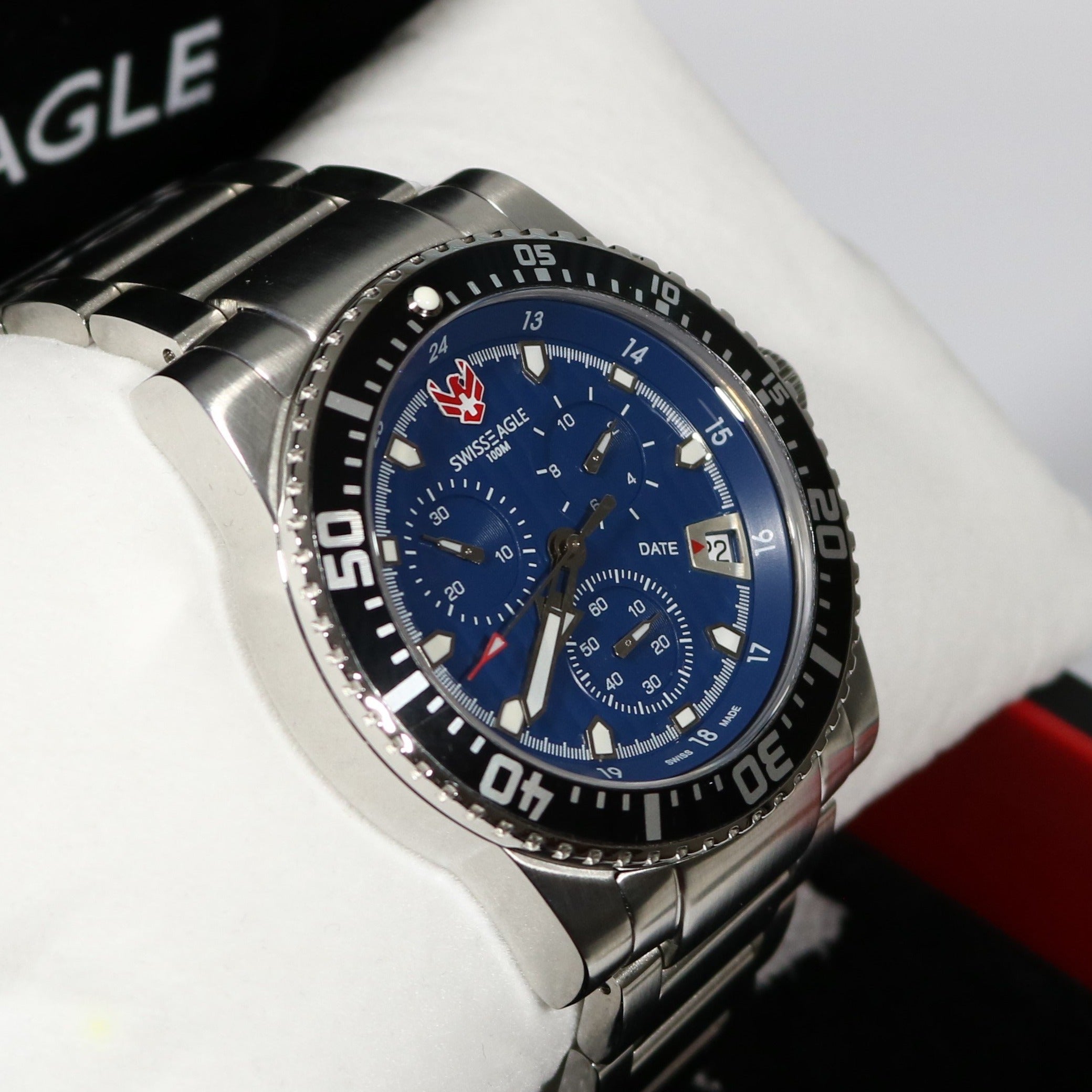 Swiss Eagle Sea Ranger Blue Dial Chronograph Watch SE-9005-33