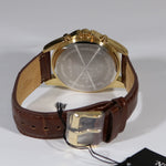 Citizen Quartz Gold Tone Chronograph Brown Leather Strap Men's Watch AN8043-05A - Chronobuy