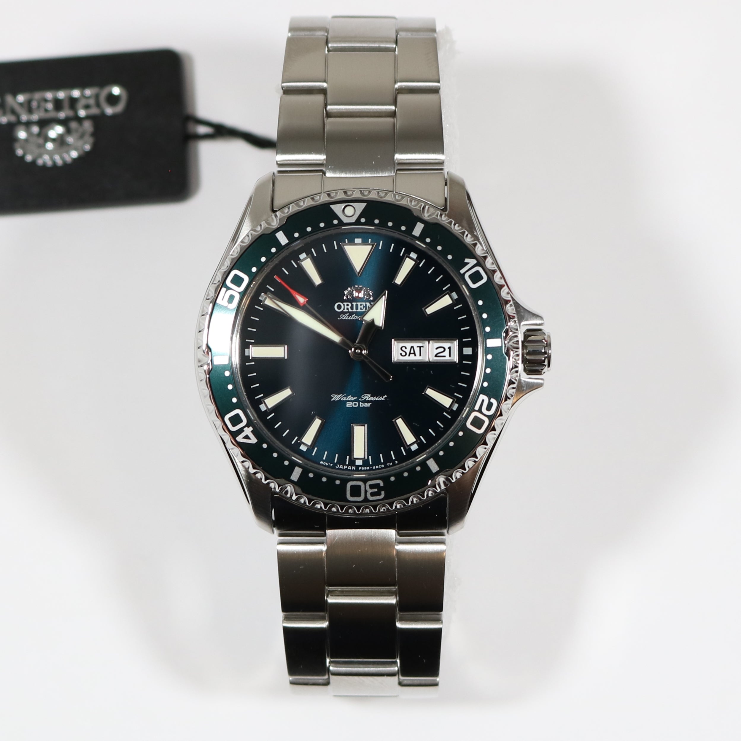 Orient Kamasu Green Dial Men's Stainless Steel Diver Watch RA-AA0004E39B