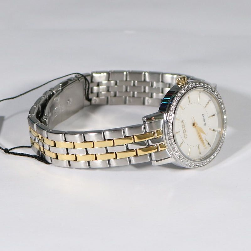 Citizen Women's Mother Of Pearl Two Tone Watch EL3044-89D - Chronobuy