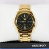 Seiko 5 Gold Tone Stainless Steel Black Dial Men's Automatic Watch SNKL50K1