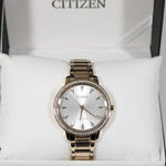 Citizen Eco-Drive Women's Rose Gold Tone Silhouette Crystal Watch FE7043-55A