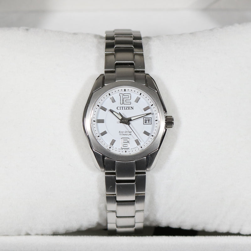 Citizen Eco-Drive Super Titanium White Dial Women's Watch EW2101-59B