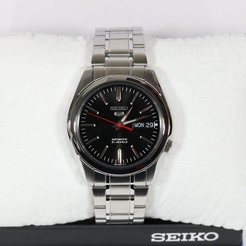 Seiko 5 Automatic Black Dial Men's Stainless Steel Watch SNKL45J1