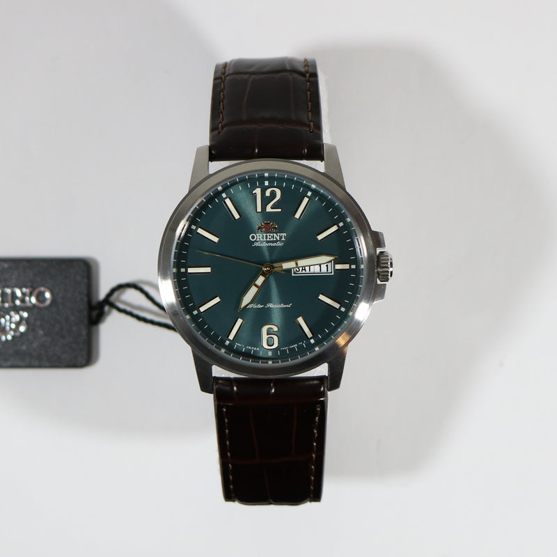 Orient Men's Automatic Green Dial Brown Leather Strap Watch RA-AA0C06E19B