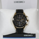 Seiko Prospex Solar Gold Tone Black Dial Chronograph Men's Watch SSC804P1