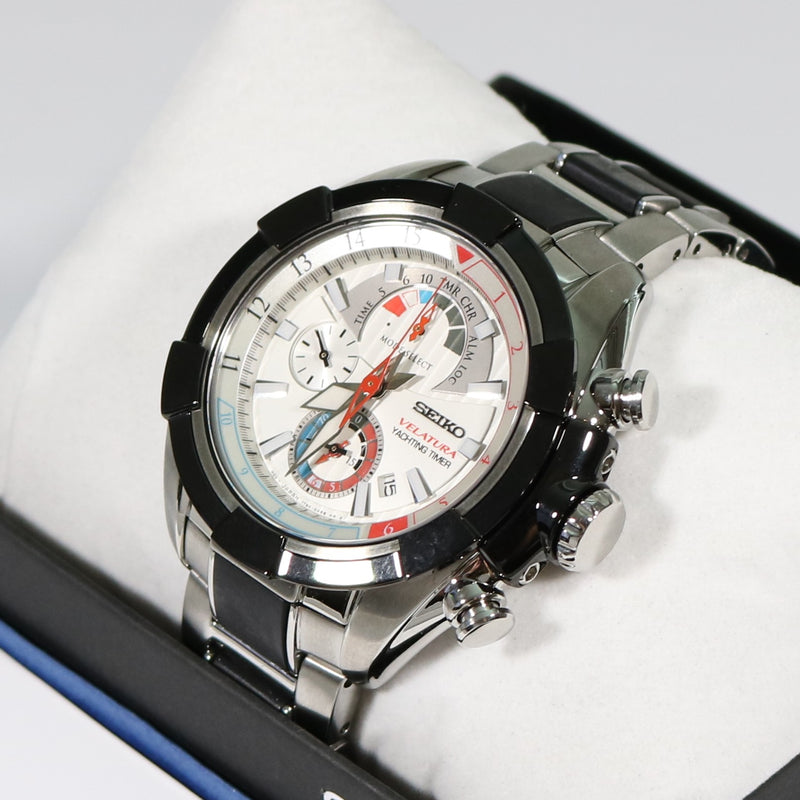 Seiko Men's Quartz Chronograph Velatura Yachting Timer Watch SPC145P1 - Chronobuy