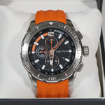 Nautica Quartz Men's Sports Chronograph Orange Rubber Strap Watch A18723G