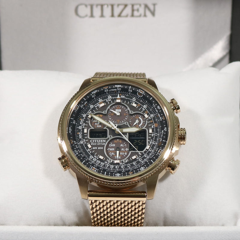 Citizen Promaster Navihawk A-T Rose Gold Tone Black Dial Men's Watch JY8033-51E - Chronobuy