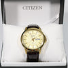 Citizen Men's Quartz Gold Tone Brown Leather Strap Watch BF2013-05P - Chronobuy