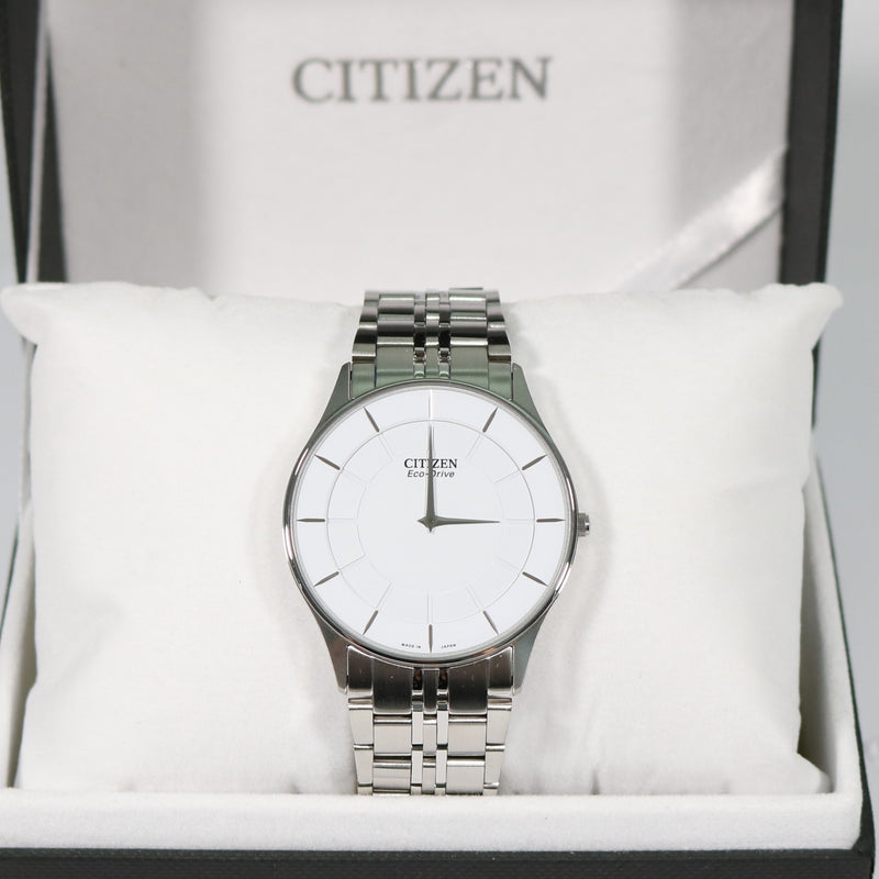 Citizen Eco-Drive Sapphire Stiletto Ultra Thin White Dial Men's Watch AR3010-65A - Chronobuy