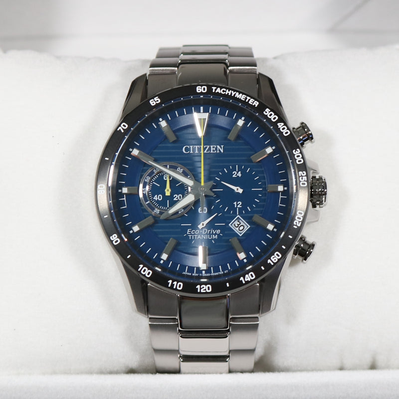 Citizen Eco-Drive Super Titanium Blue Dial Chronograph Men's Watch CA4444-82L