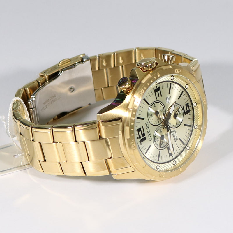 Citizen Gold Tone Men's Chronograph Gold Dial Watch AN7122-81P - Chronobuy