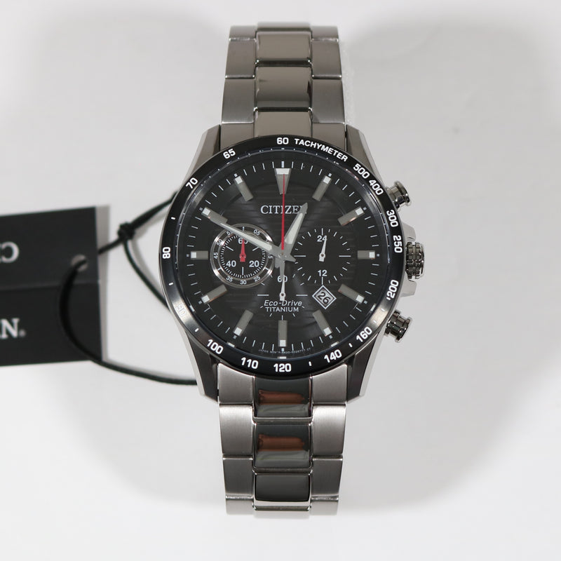 Citizen Eco-Drive Super Titanium Black Dial Chronograph Men's Watch CA4444-82E