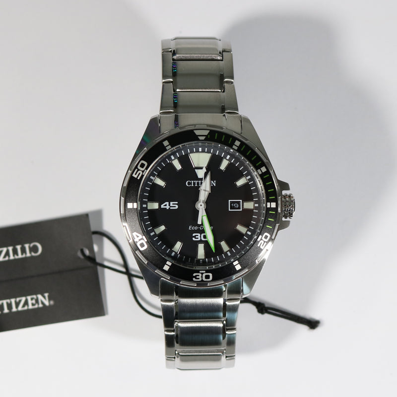 Citizen Eco Drive Stainless Steel Analog Black Dial Men's Watch BM7451-89E - Chronobuy