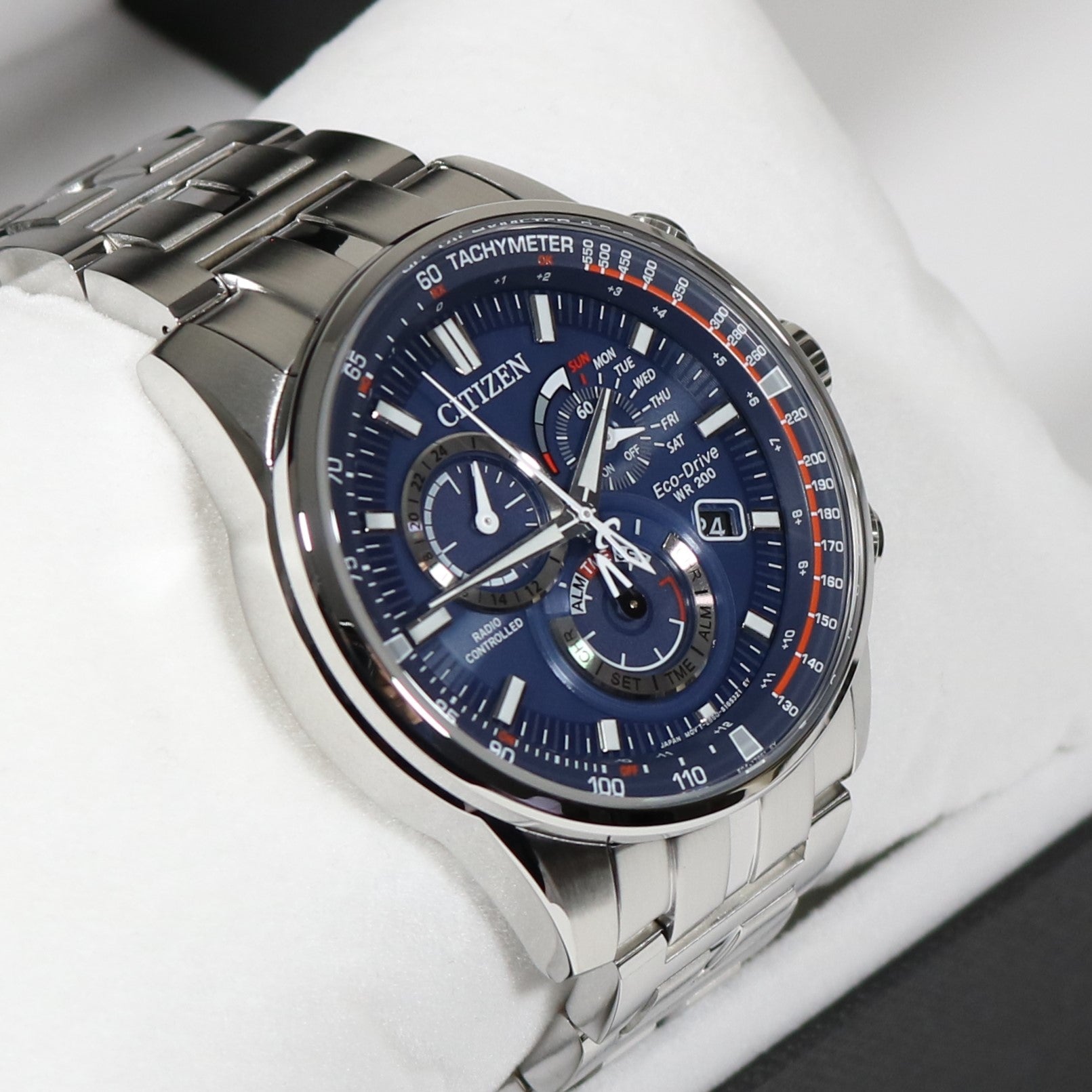 Citizen Eco-Drive PCAT Controlled Chronograph Blue Dial Watch CB5880-5 –  Chronobuy