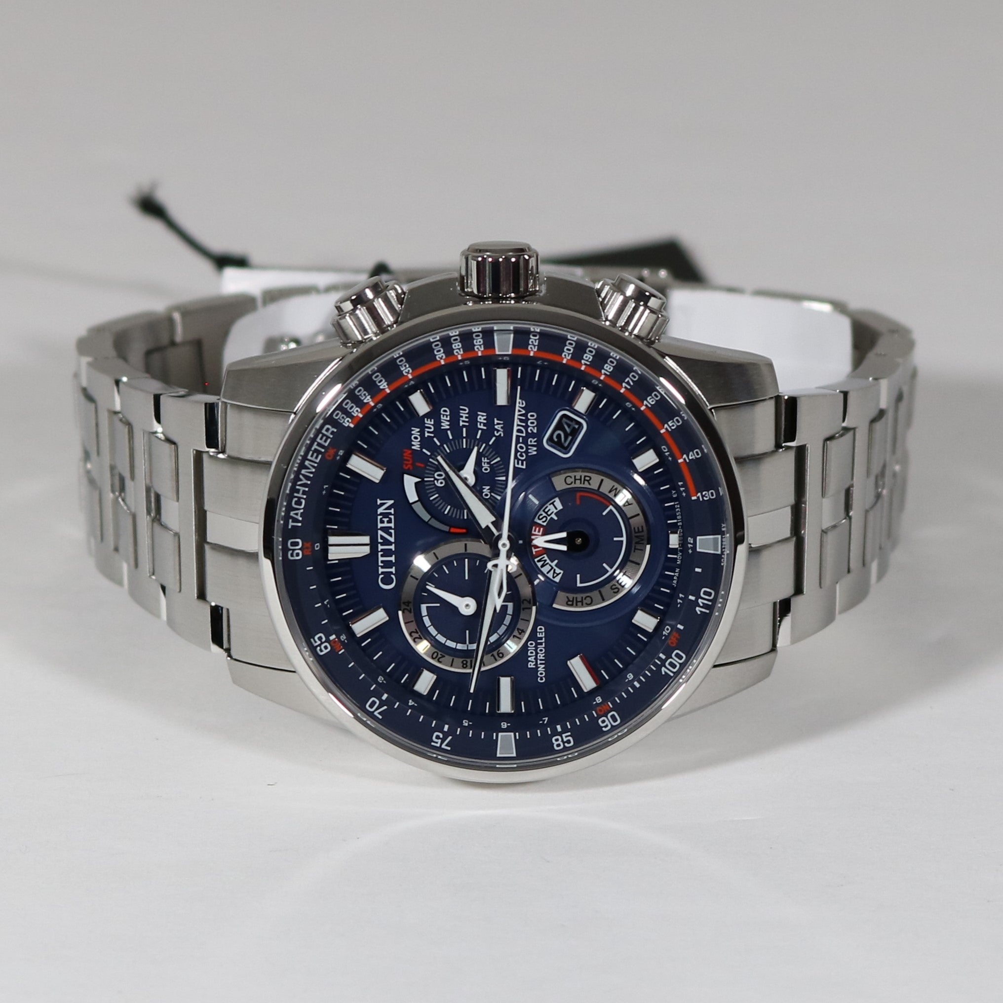 Citizen Eco-Drive PCAT Controlled Chronograph Blue Dial Watch CB5880-5 –  Chronobuy