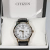 Citizen Eco Drive Men's White Dial Black Leather Strap Watch AO9003-16A - Chronobuy