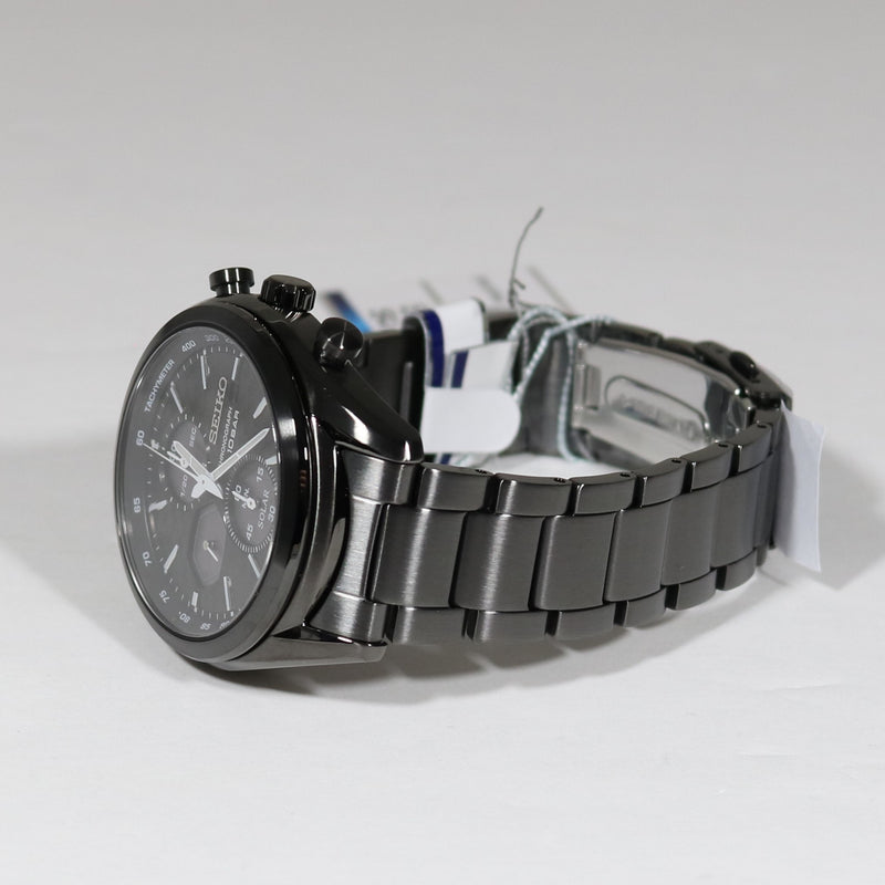 Seiko Discover Solar Black Stainless Steel Black Dial Men s Watch