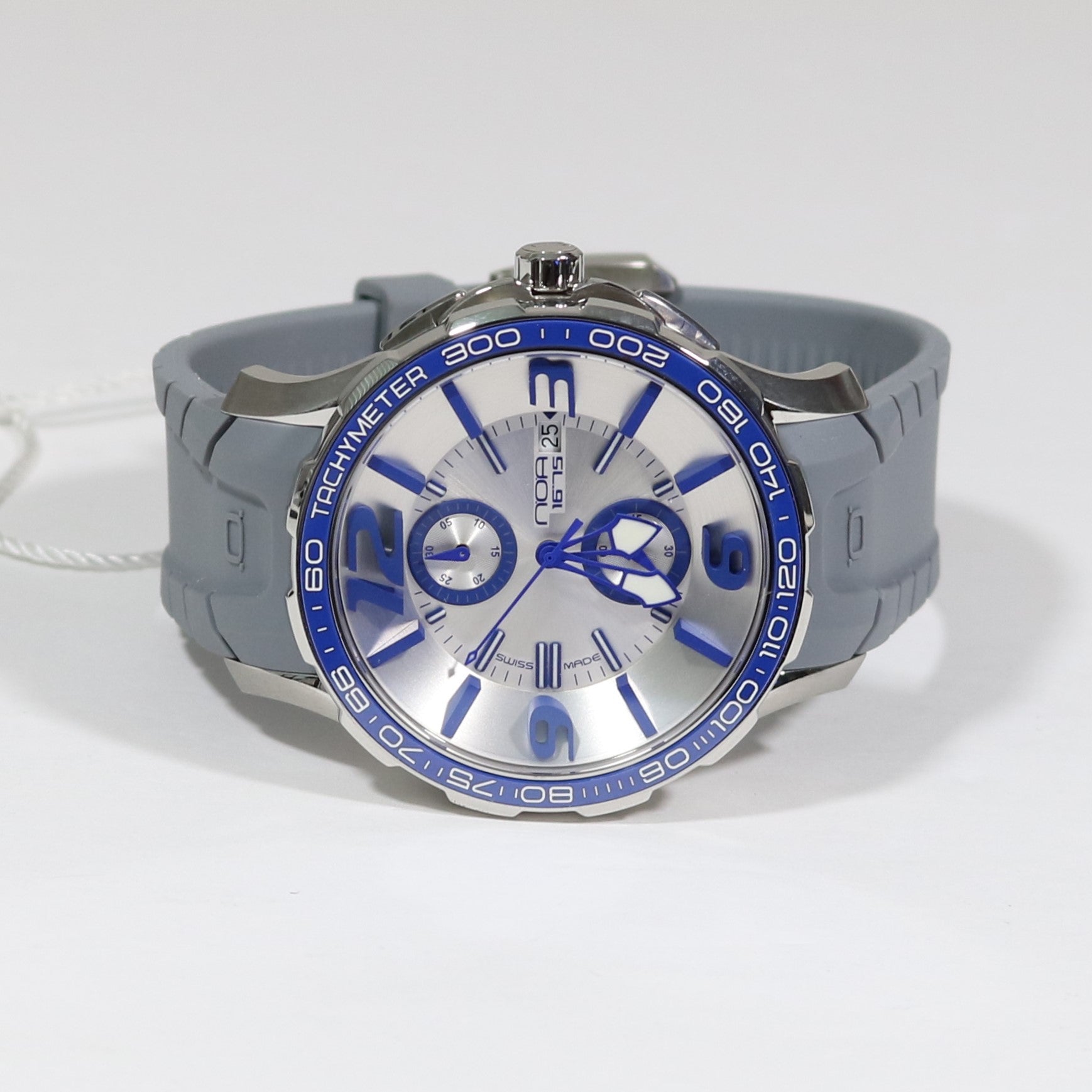 N.O.A 16.75 G EVO Quartz Chronograph Swiss Made Silver Dial Men's Watch NW-GEVO003