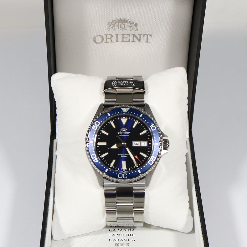 Orient Kamasu Stainless Steel Automatic Blue Dial Diver Men's Watch RA-AA002L - Chronobuy