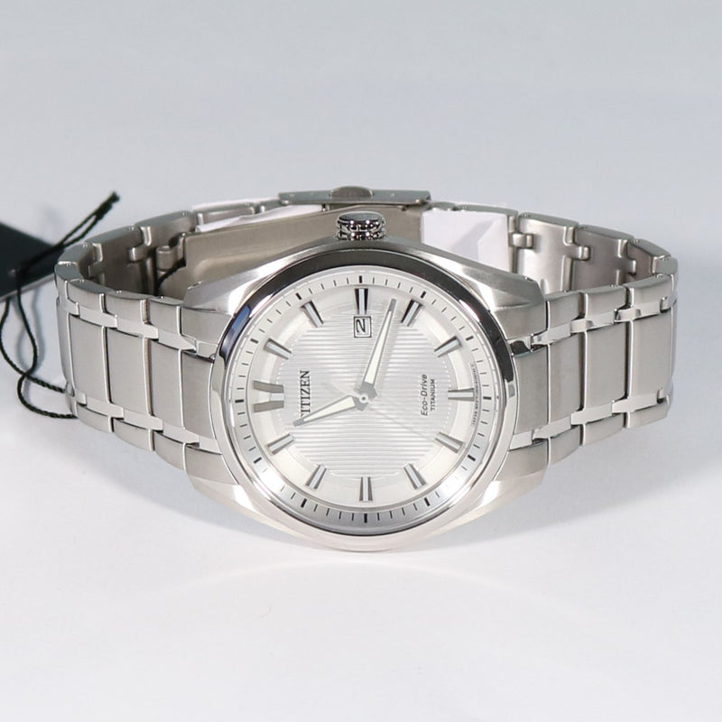 Citizen Eco Drive Men's Titanium Silver Dial Watch AW1240-57A - Chronobuy