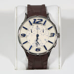 N.O.A Quartz Men's Beige Dial Brown Rubber Strap Watch NW-G003