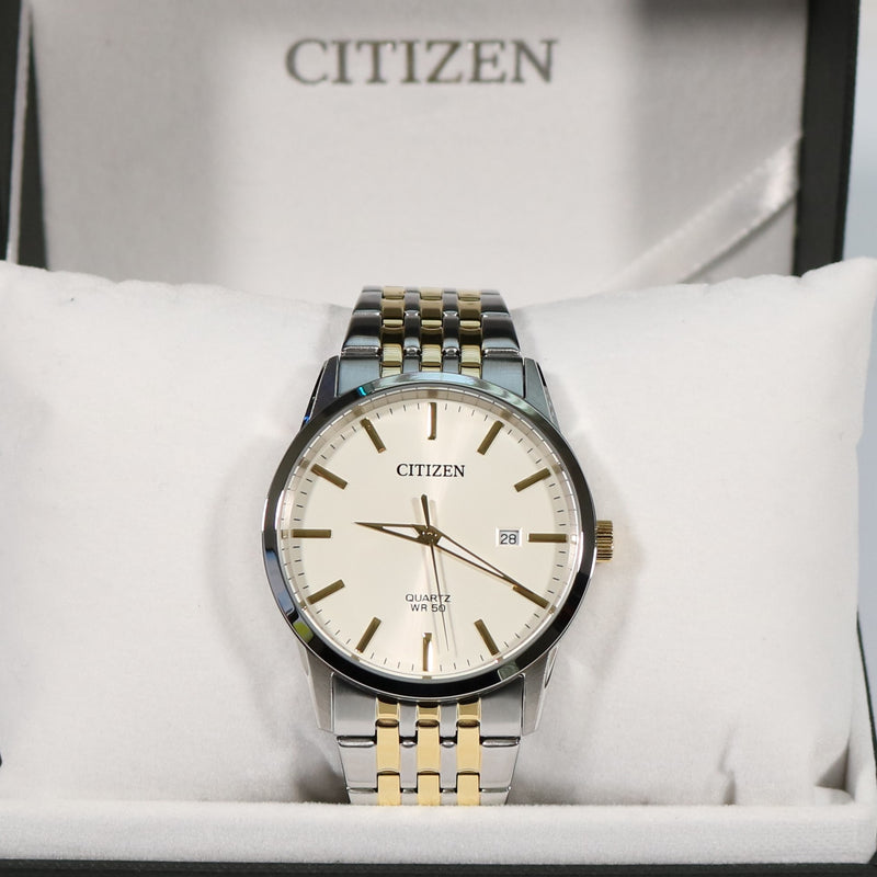Citizen Men's Two Tone Quartz White Dial Watch BI5006-81P - Chronobuy