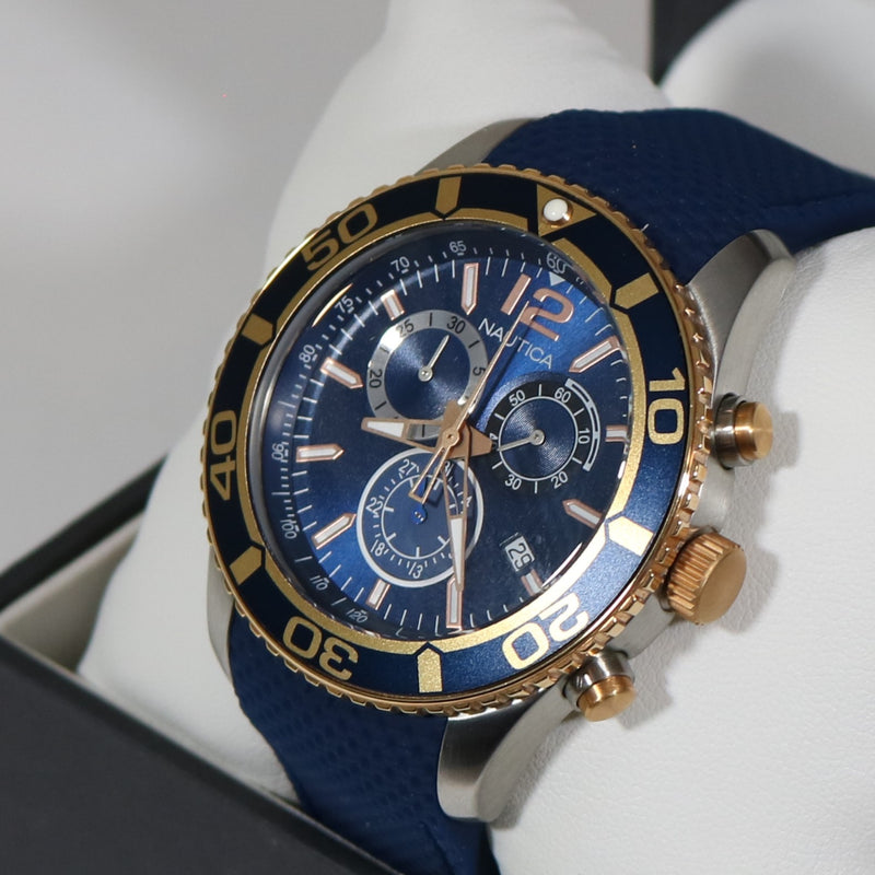 Nautica Quartz Chronograph Tachymeter Blue Dial Men's Watch NAI16502G