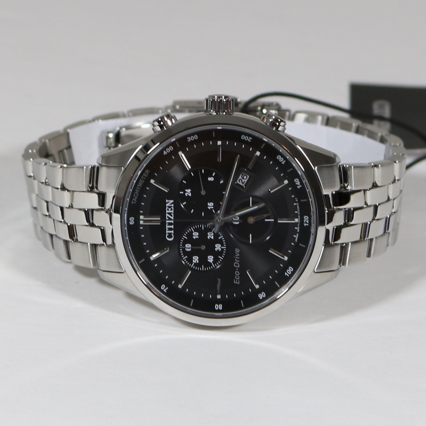 Citizen Eco Drive Black Dial Chronograph Stainless Steel Men's Watch A –  Chronobuy