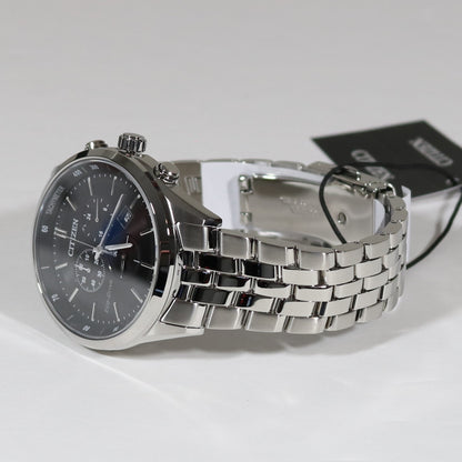 Citizen Eco Drive Black Dial Chronograph Stainless Steel Men's Watch AT2141-87E
