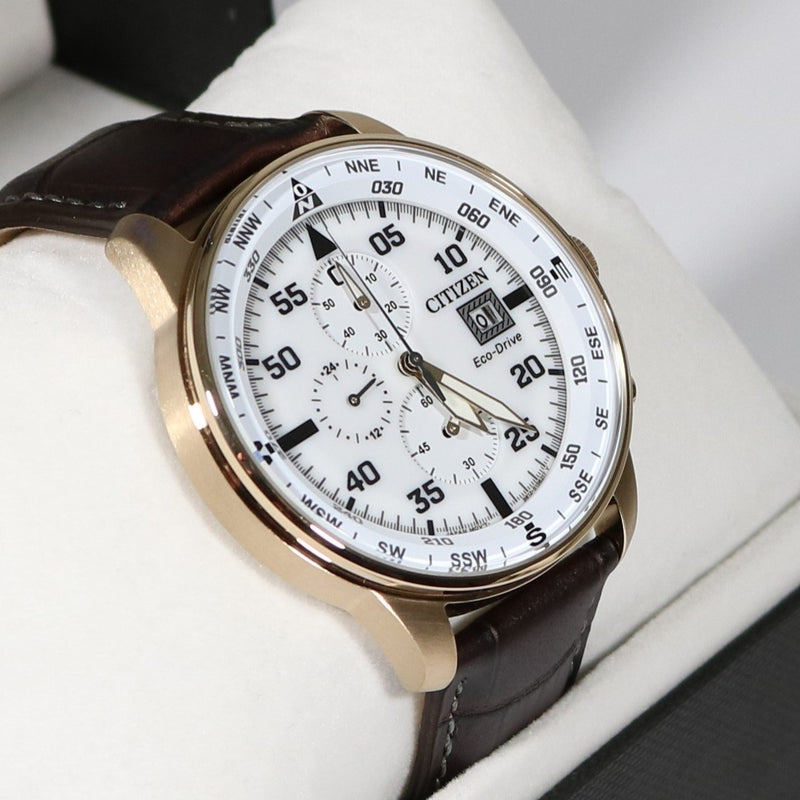 Citizen Eco Drive White Dial Chronograph Men's Watch CA0693-12A - Chronobuy