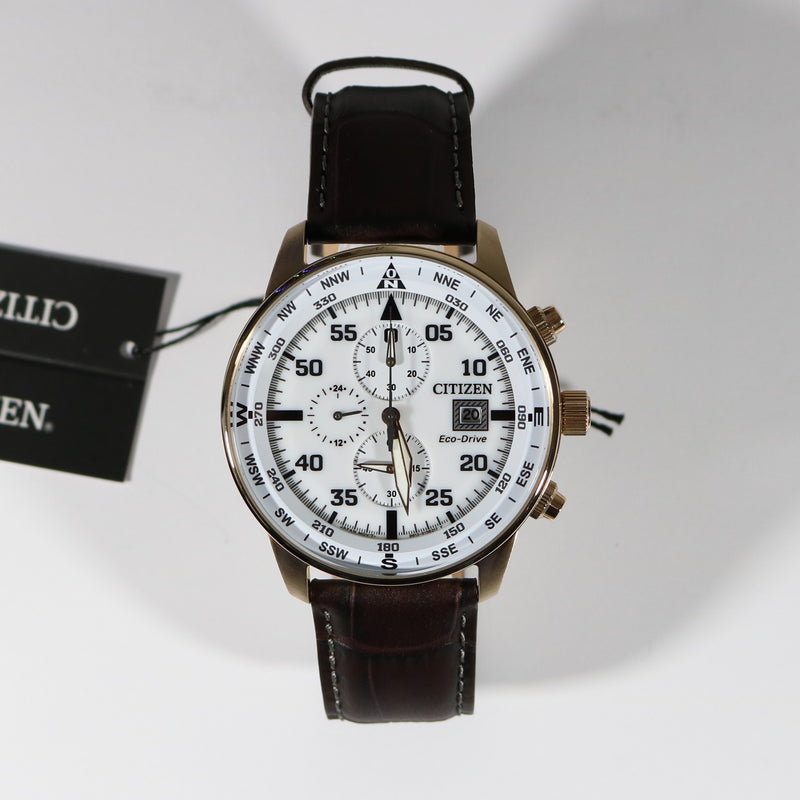 Citizen Eco Drive White Dial Chronograph Men's Watch CA0693-12A - Chronobuy