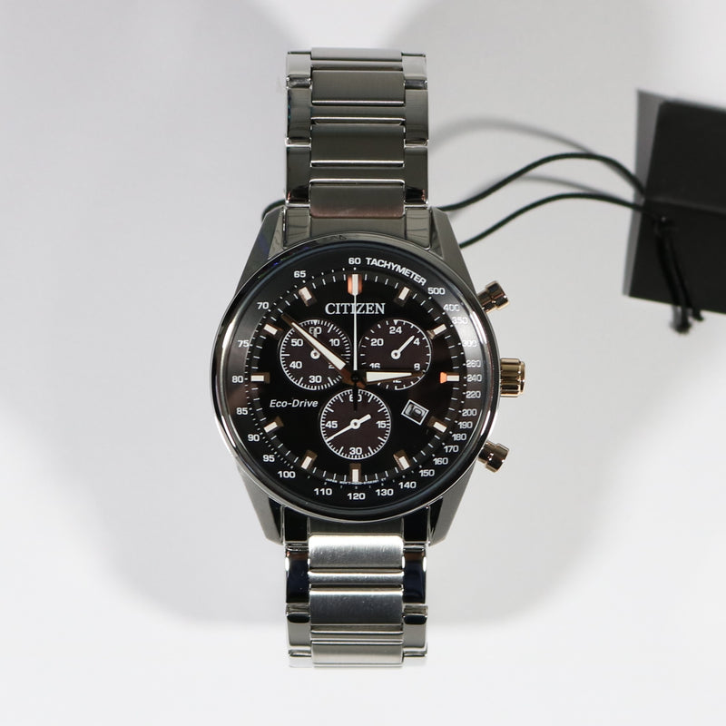 Citizen Eco Drive Chronograph Black Dial Stainless Steel Men s Watch A Chronobuy