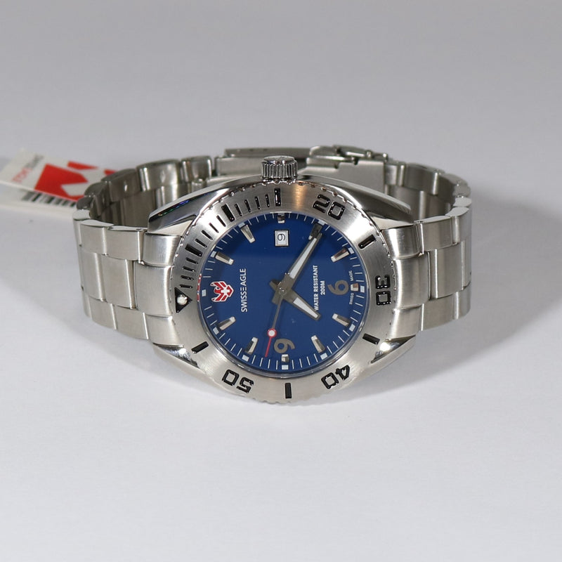 Swiss Eagle Men"s Dive Torpedo Blue Dial Watch SE-9015-33 - Chronobuy