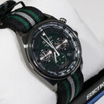 Seiko Quartz Men's Green Dial Chronograph Nylon Strap Watch SSB411P1