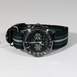 Seiko Quartz Men's Green Dial Chronograph Nylon Strap Watch SSB411P1