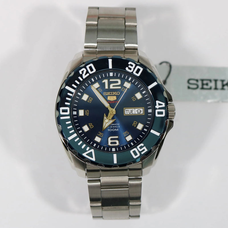 Seiko 5 Sports Blue Dial Stainless Steel Men's Watch SRPB37K1 - Chronobuy