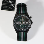 Seiko Quartz Men's Green Dial Chronograph Nylon Strap Watch SSB411P1