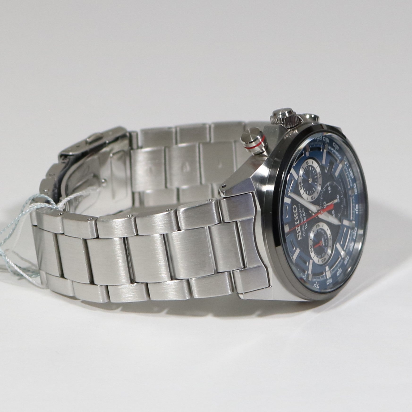 Seiko Quartz Men's Blue Dial Chronograph Stainless Steel Watch SSB407P –  Chronobuy