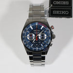 Seiko Quartz Men's Blue Dial Chronograph Stainless Steel Watch SSB407P1