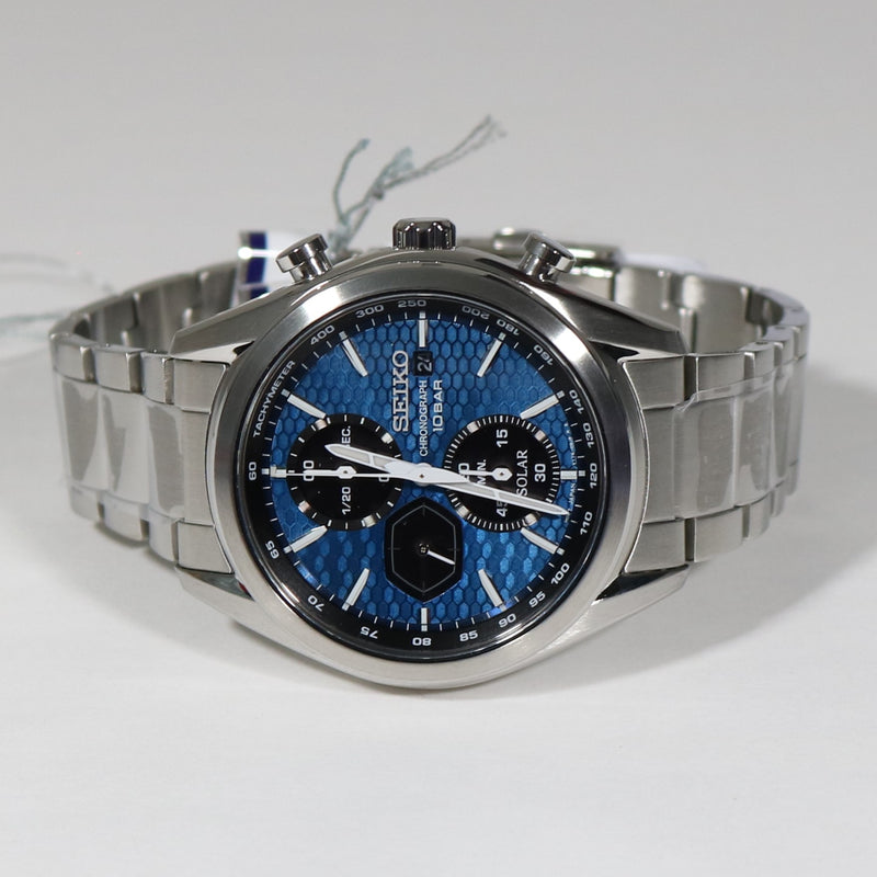 Seiko Prospex Solar Chronograph Stainless Steel Blue Dial Men's Watch –  Chronobuy