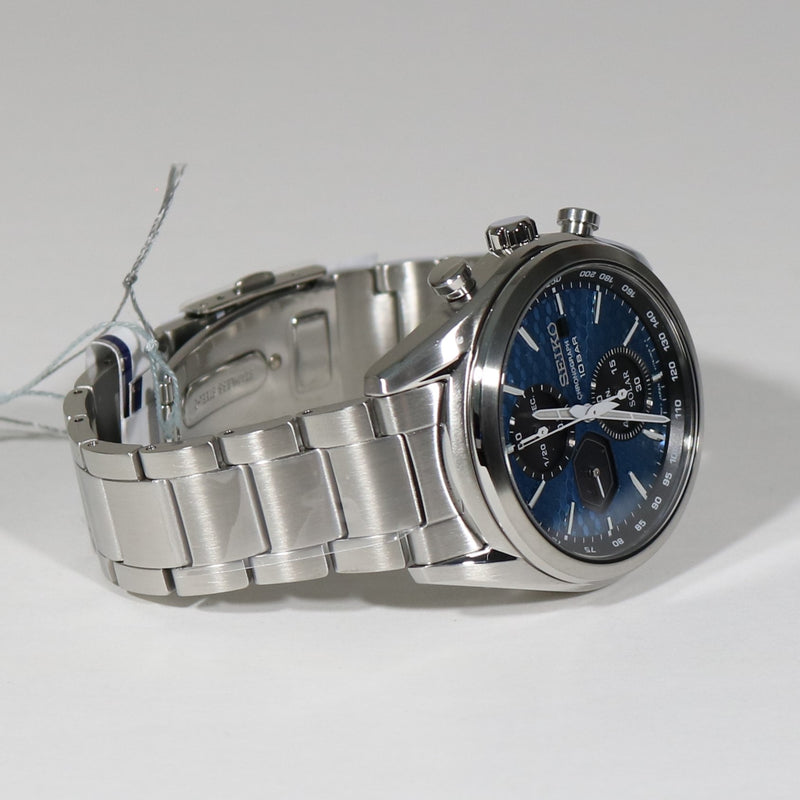 Men\'s Steel Watch Seiko Blue Chronograph Prospex Stainless Chronobuy – Dial Solar