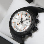 Timex TX Series Linear White Dial Men's Chronograph Black Titanium Watch T3C313