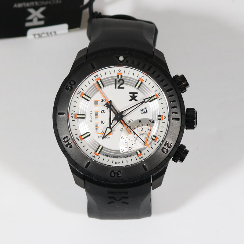 Timex TX Series Linear White Dial Men's Chronograph Black Titanium Watch T3C313