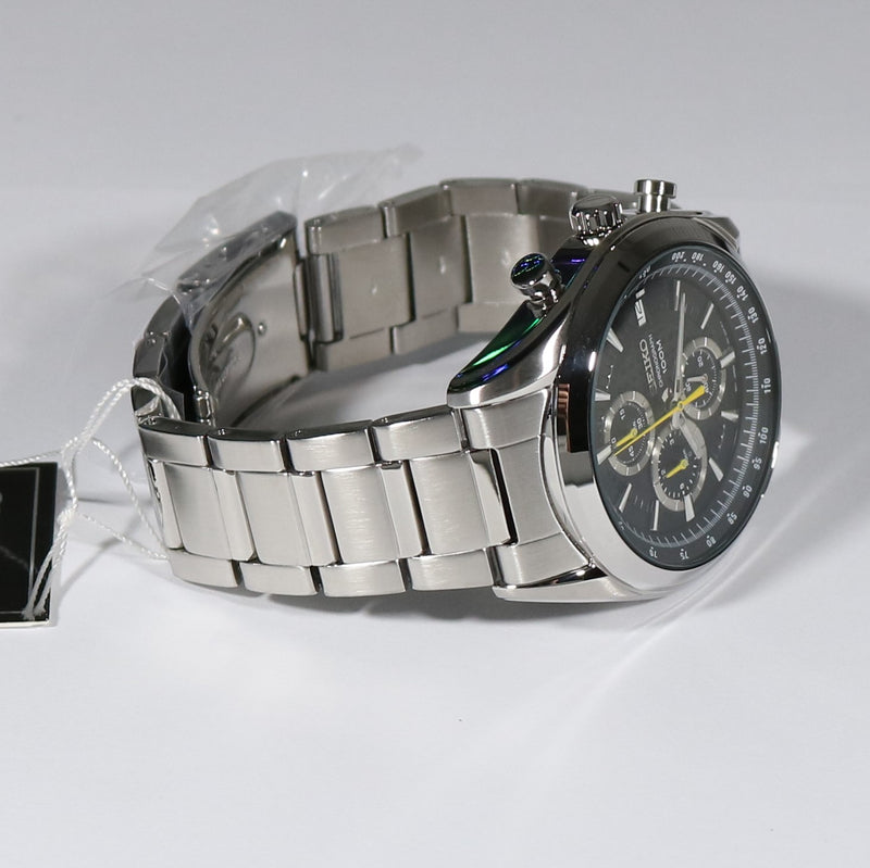 Seiko Quartz Black Dial Men's Chronograph Watch SSB175P1